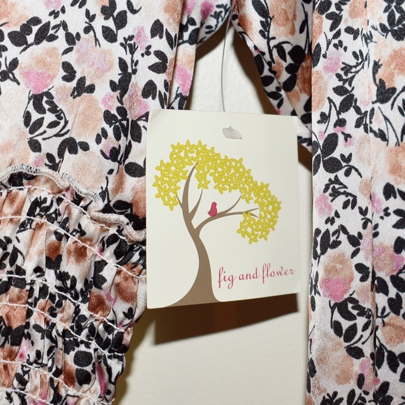 NWT Anthropologie Fig & Flower Floral Satin Dress - Picture 7 of 7